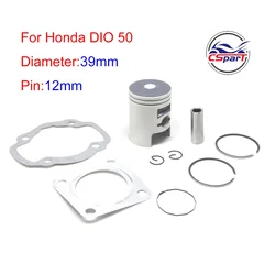 DIO 50 39MM 12MM Piston Ring Kit For Honda  50CC Scooter Parts