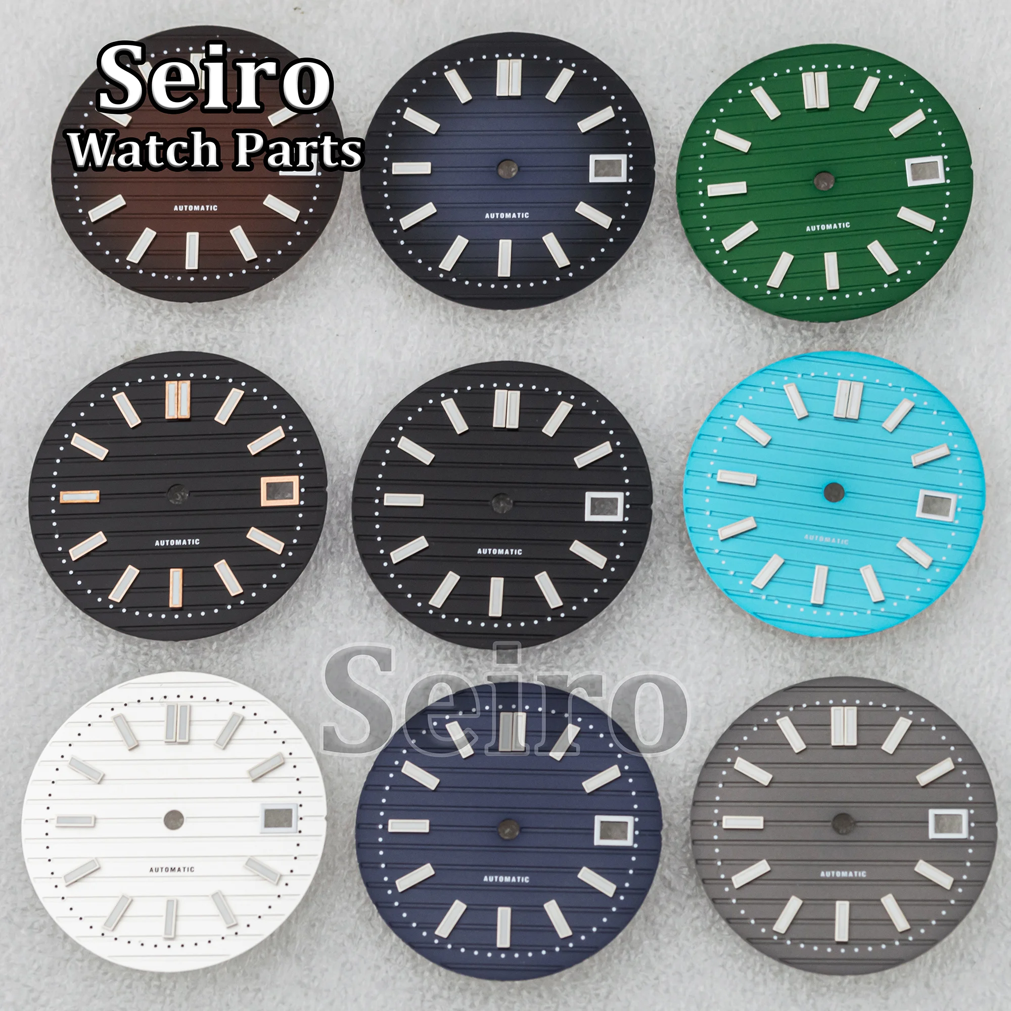 

30.5MM Green Luminous NH35 Watch Dial Hands Black Blue Green Yellow Watch Accessories Parts for Nautilus Modified Replacements