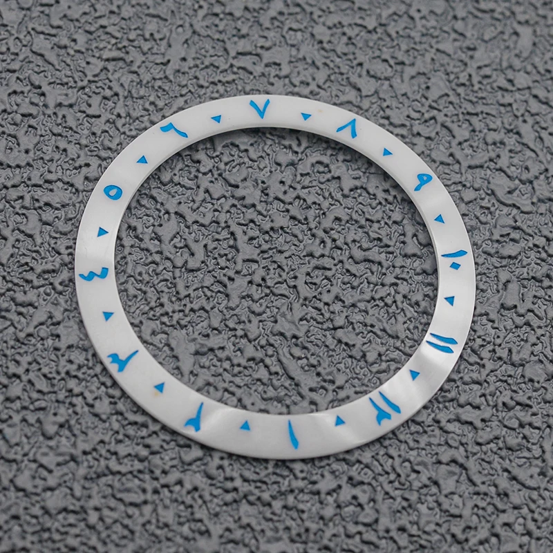 38 مللي متر الأبيض السيراميك الحلال النص ساعة الحافة إدراج حلقة القطر الداخلي 30.5 مللي متر يناسب SKX007 الغوص ساعة استبدال جزء