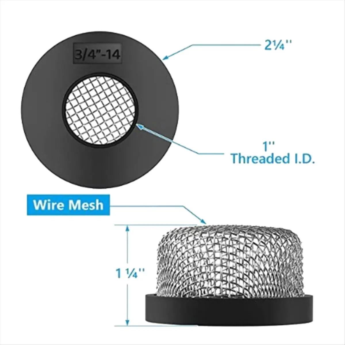 *N21R Mesh Aerator Screen Strainer for Livewell Pump, for 3/4 Inch - 14 Female Thread,Enhancing Filtering and Aeration
