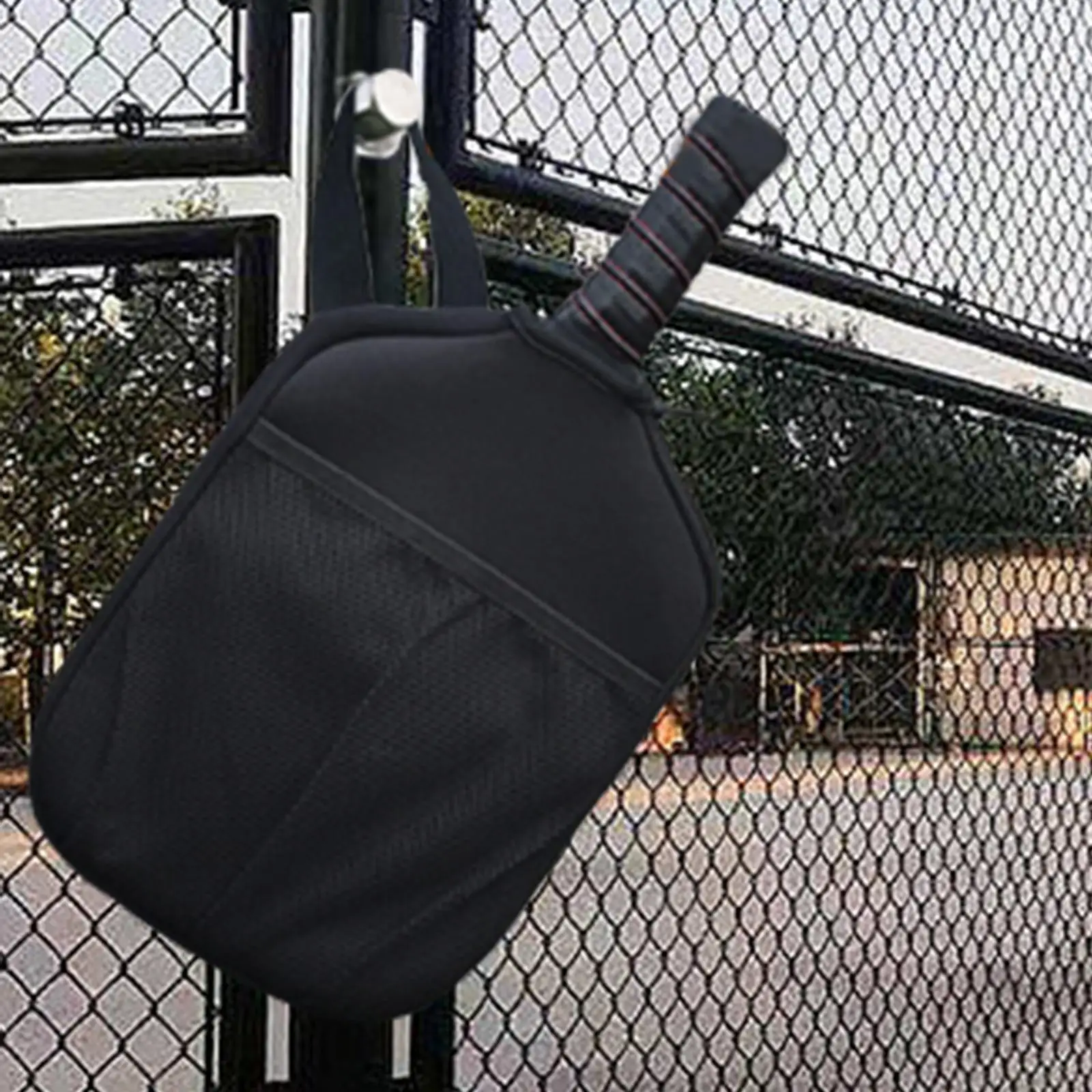 with Pocket and Handle Strap Storage Carrier Waterproof Neoprene Pickleball Paddle Covers Pickleball Racket Sleeve for Practice