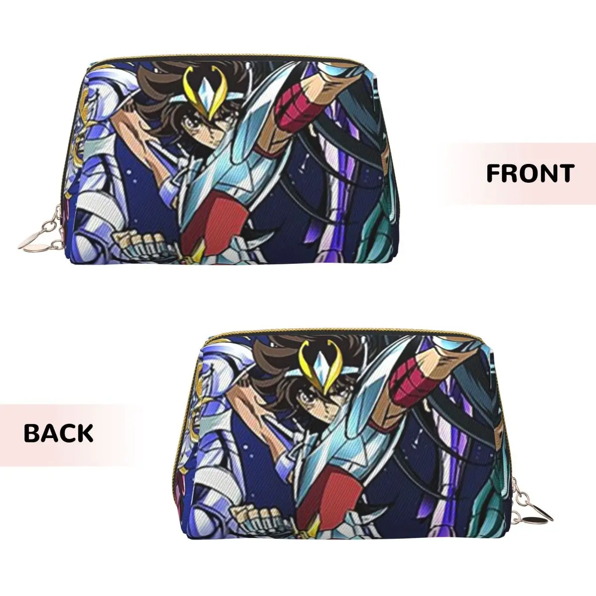 Anime Knights Of The Zodiac Saint Seiya Women Cosmetic Bags Travel Makeup Organizer Pouch Toiletry Storage Dopp Kit Box