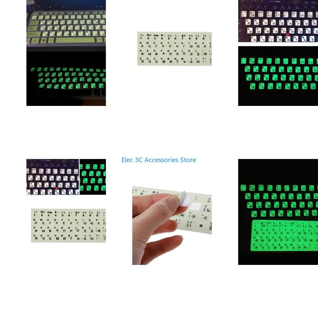 Y51A Universal Russian Luminous Keyboard Stickers Keyboard Stickers for Any Laptop