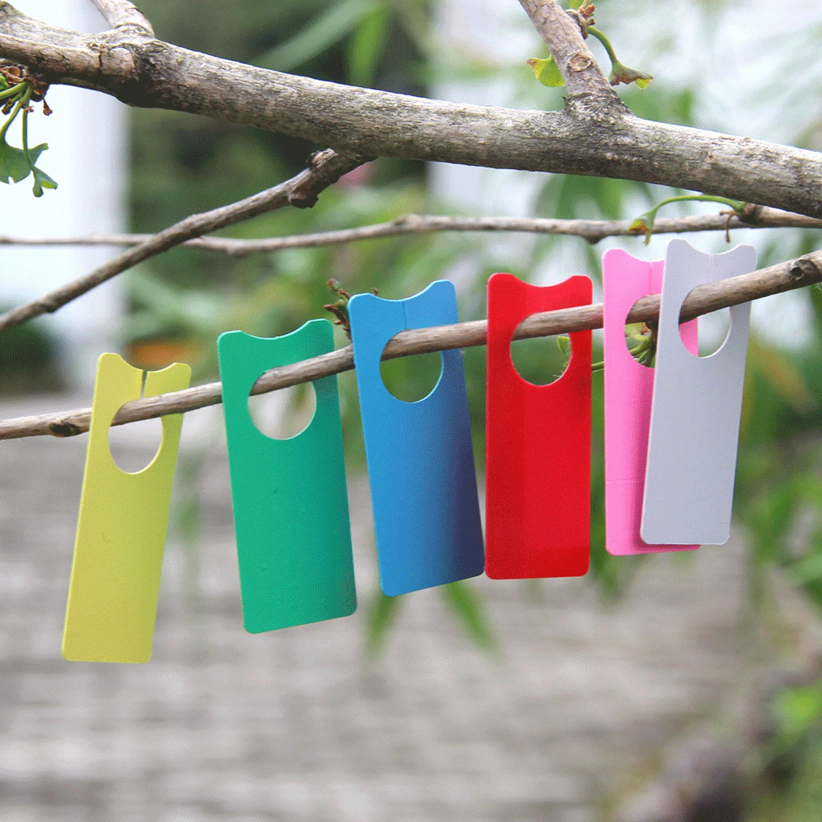 100pcs Garden Planting Tag With Hole Melon Fruit Tree Markers Sign Plastic Waterproof Hanging Label Stakes For Flower Nursery