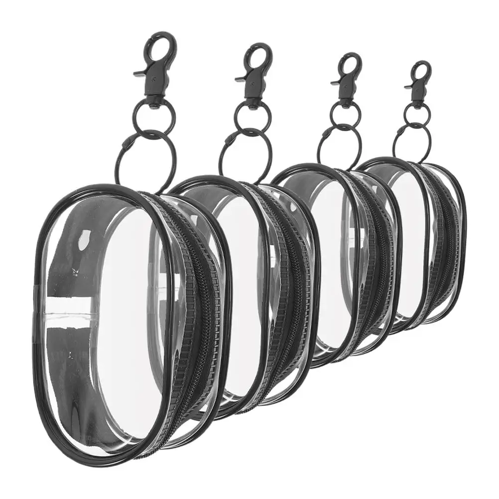 

4 Pcs Doll Bag Display Case Clear Figure with Keychain Keychains for Figures Storage Bags