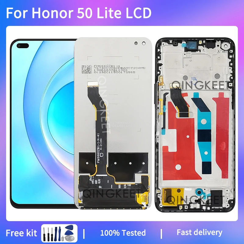 

6,67 "Новинка, для Honor 50 Lite LCD NTN-L22, дисплей для Honor 50 Lite, ЖК-дисплей с рамкой, Φ