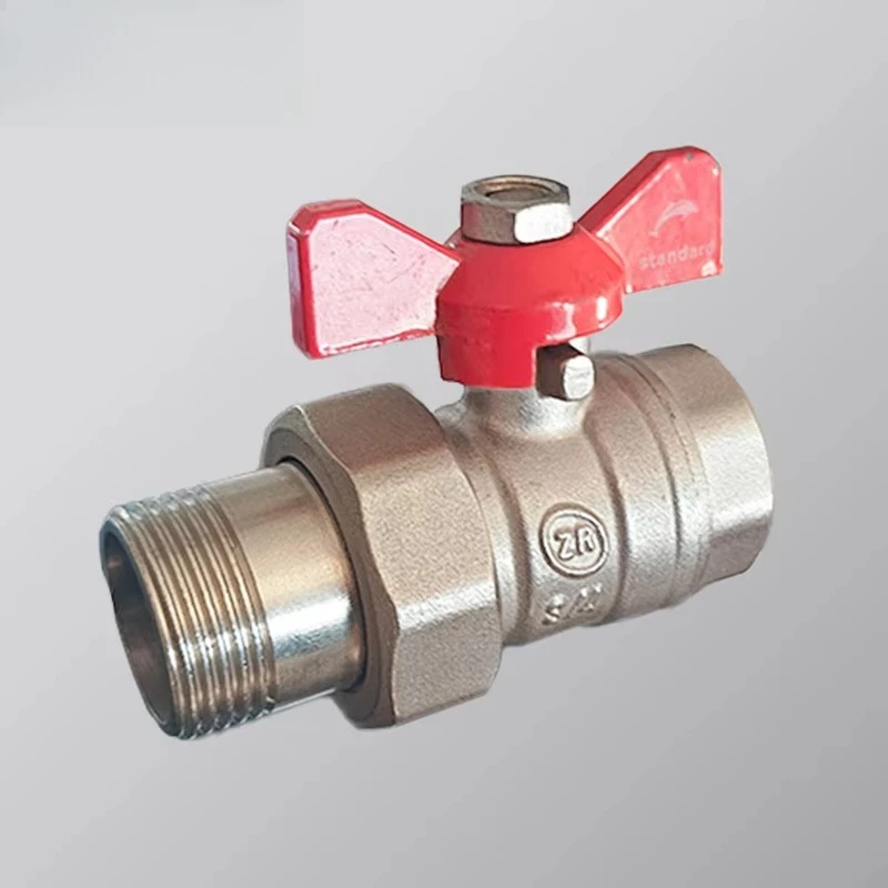 Dn15-Dn25 Pressure 1.6Mpa 1 Inch Vertical External Threaded Brass Ball Valve with Butterfly Handle