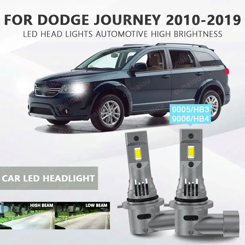 

2PCS CANbus For Dodge Journey 2010-2019 2011 2012 2013 2014 2015 LED Headlights 9005 HB3 9006 HB4 High Low Beam Bulb
