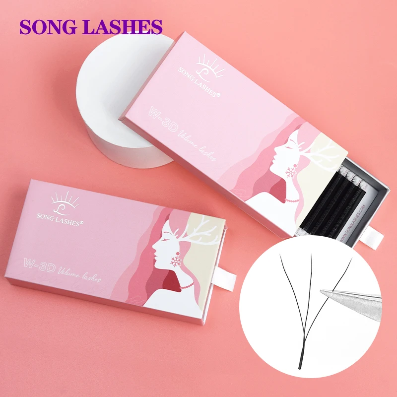 SONG LASHES 3D Premade Volume Fan Lashes W Style  Automatic Blooming Natural Individual Soft Light  Mink Lashes