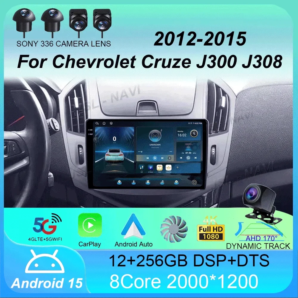 

Android 15 Car Radio For Chevrolet Cruze J300 J308 2012 - 2015 Multimedia Video Player Navigation stereo GPS
