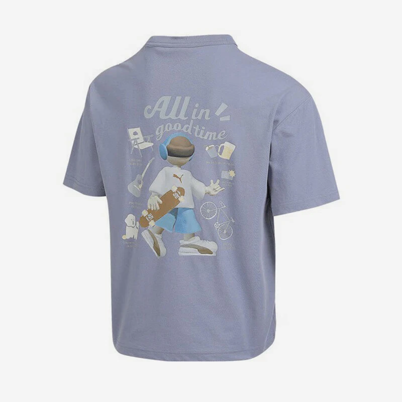 Puma genuine men's breathable knitted pattern casual pullover short sleeved sleeve 634791-92