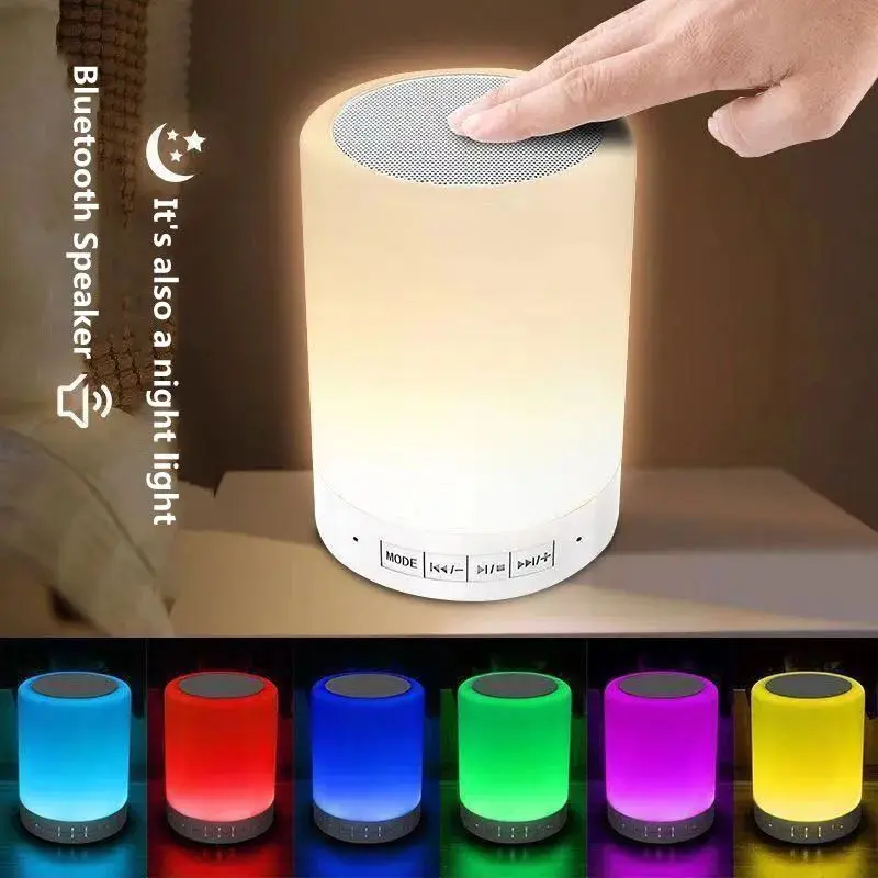 LED NightLights Wireless Bluetooth Lamps Audio Portable Night Speaker Bedside Table Lamp Touch Color Changing Colorful Lights