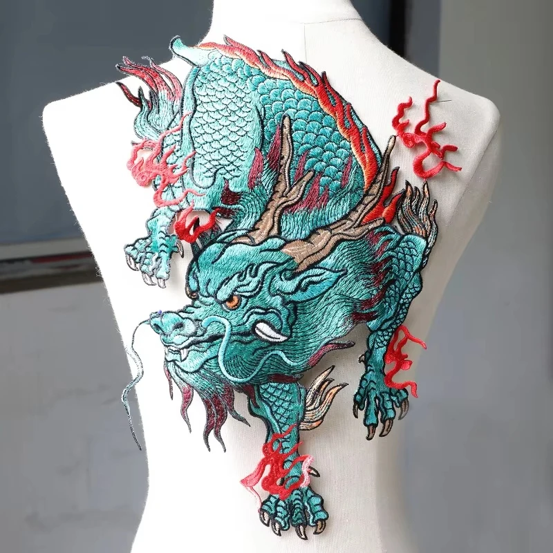 

Chinese Style Auspicious Dragon Patches 2 Sizes Kirin Embroidery Patches For DIY Sewing Jacket Fashion Clothes Decor Accessories