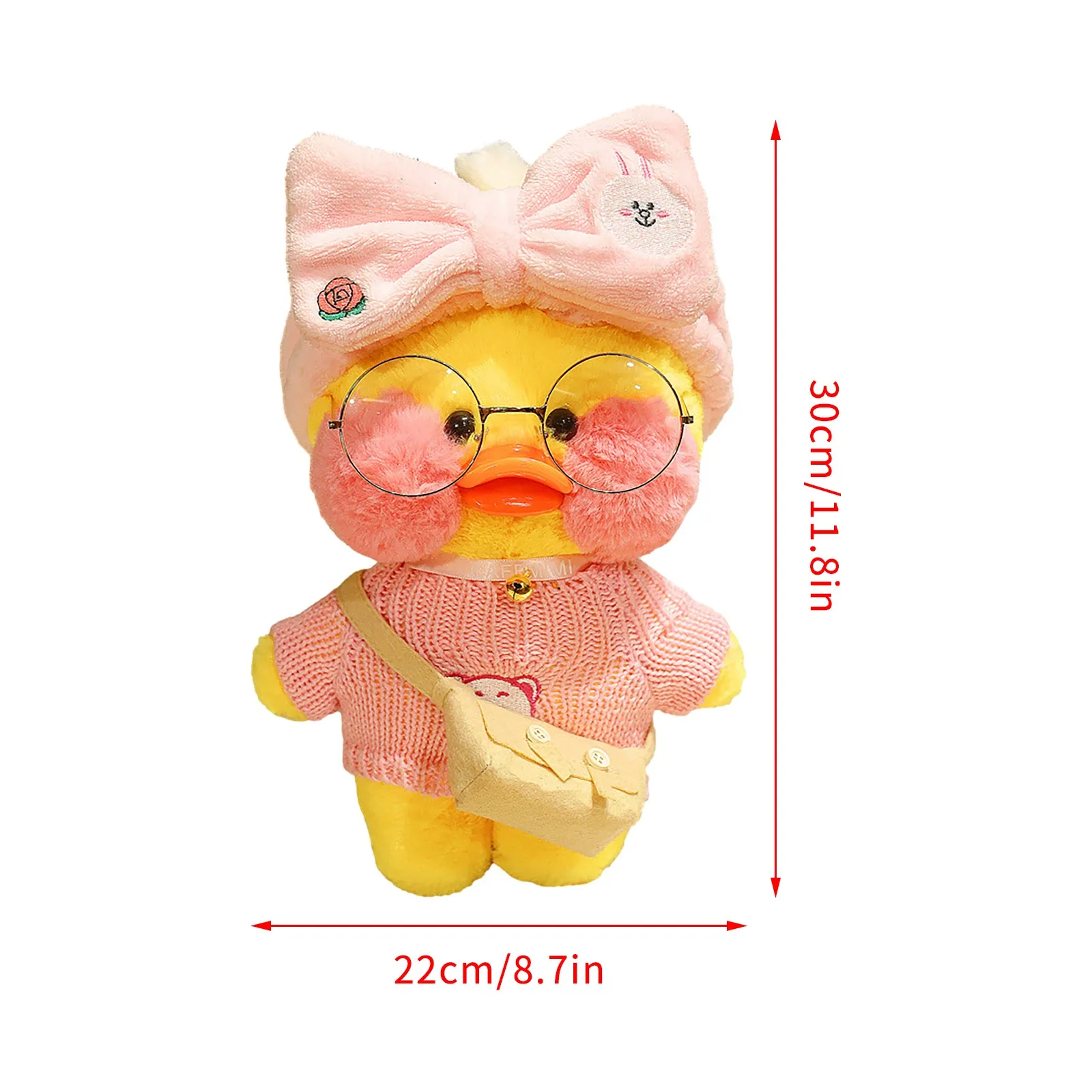 Netred Duck Kawaii Plushes Animal Plushies Pillow Soft Toy 30cm  Plush Duck Cute Wearing Glasses Yellow Duck Stuffed Toys