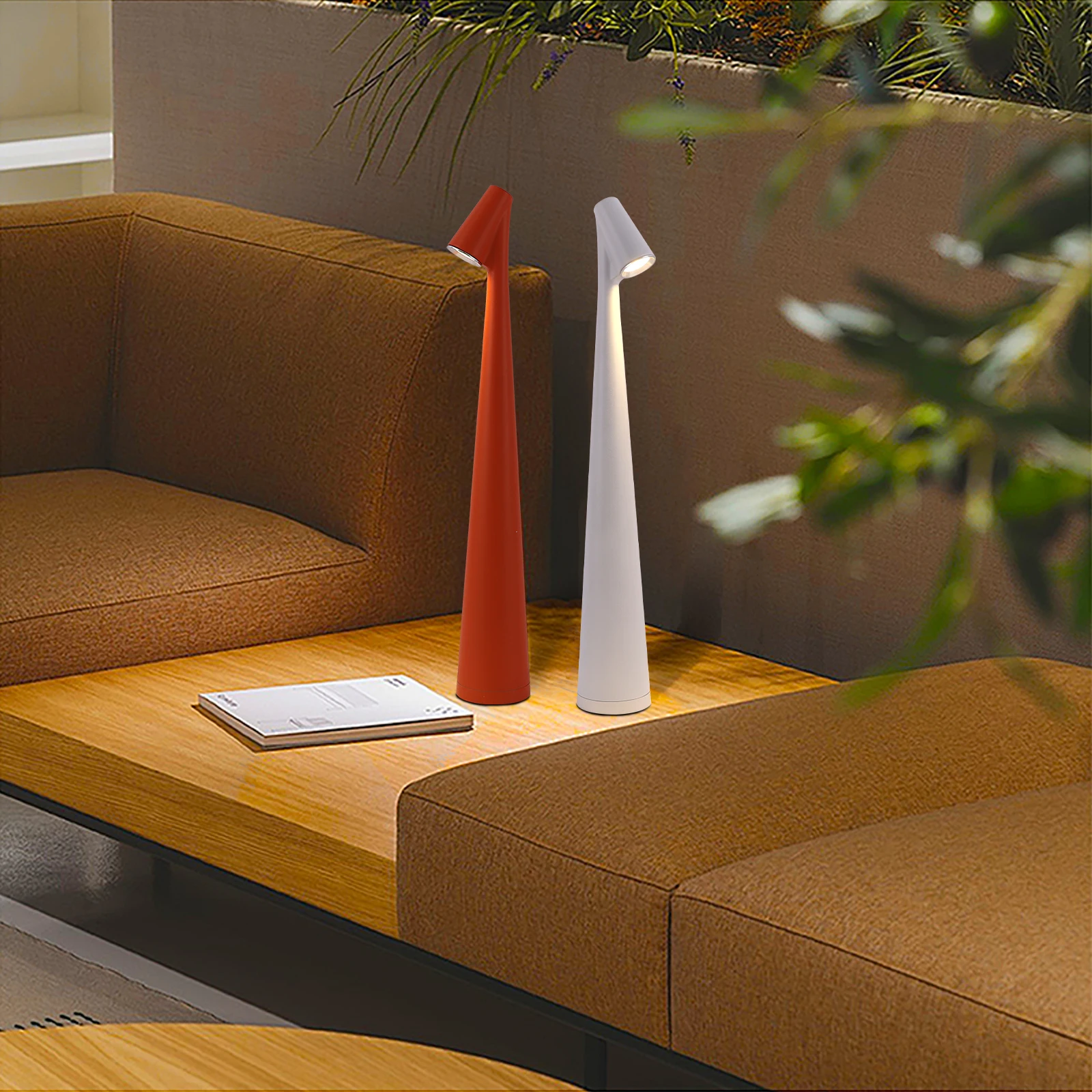 Led Modern Minimalist Rechargeable Reading Lamp, Creative Living Room Study Night Light, Top Touch Switch, Three-Color Dimming, Ambient Desktop Decorative Lamp, Suitable for Bedroom, Study, Etc. Decorative Lighting.