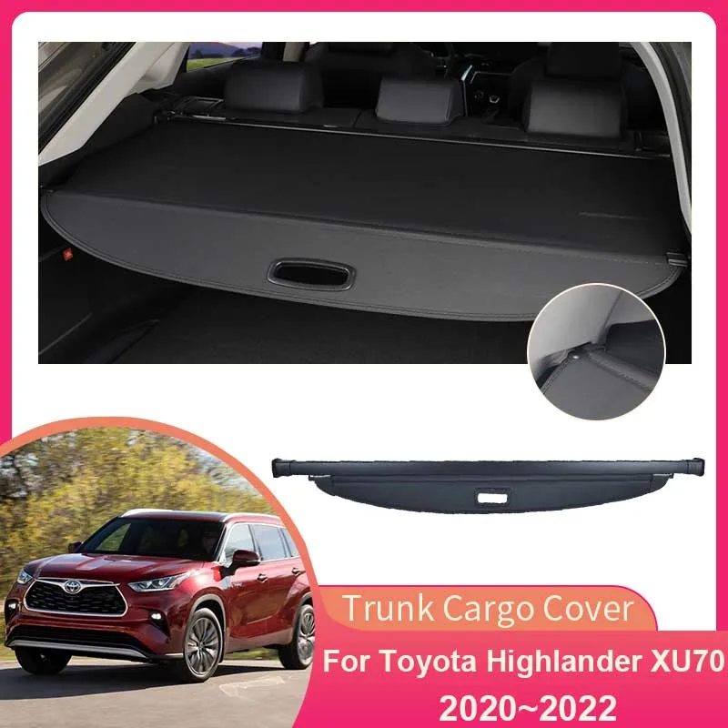 Rear Trunk Cargo Cover for Toyota Highlander Kluger XU70 2020~2022 Blind Partition Board Shield Shade Privacy Carpet Accessories