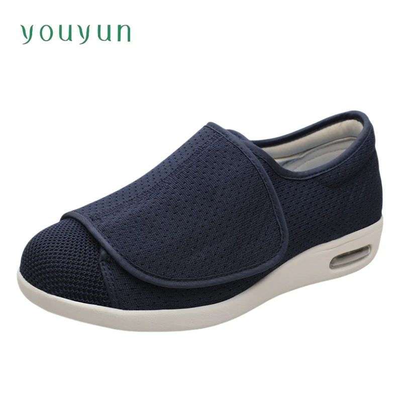 Spring/summer rubber anti slip sole men's shoes breathable mesh fabric middle-aged and elderly leisure women's walking shoes