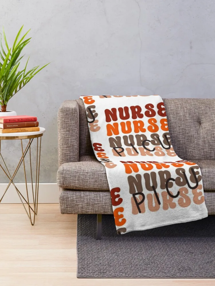 PICU Nurse (Fall) Throw Blanket Plaid Hairys Blankets