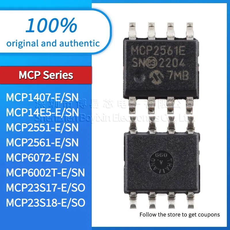 Original genuine MCP1407 MCP14E5 MCP2551 MCP2561 MCP6002T MCP6072 MCP23S17 MCP23S18-E/SO-E/SN