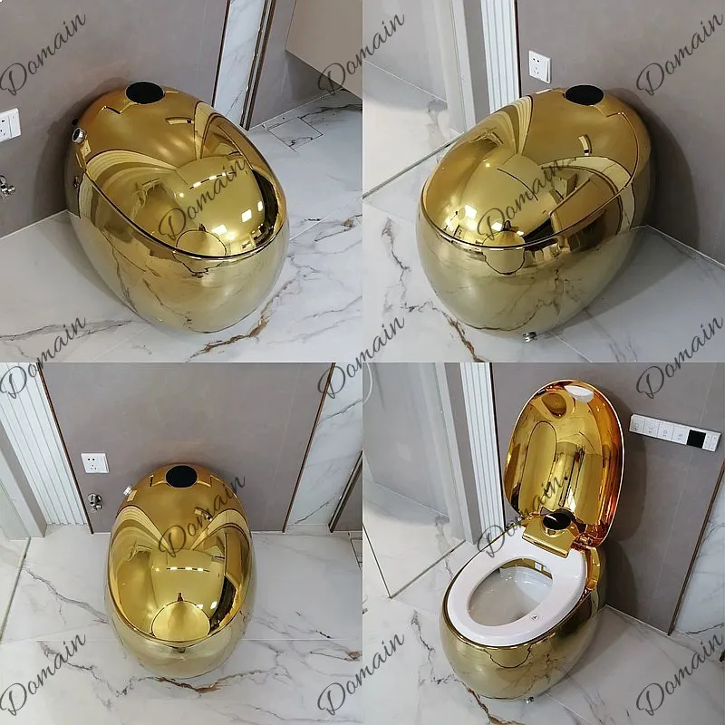 European Gold Egg Smart Toilet Automatic Flush No Water Pressure Limit Electric Toilet Bowl