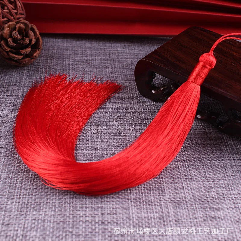 20cm Solid Color Ice Silk Anti-crease Tassel Spike DIY Handmade Material Antique Hair with Cheongsam Pressing Flap Hanging Spike