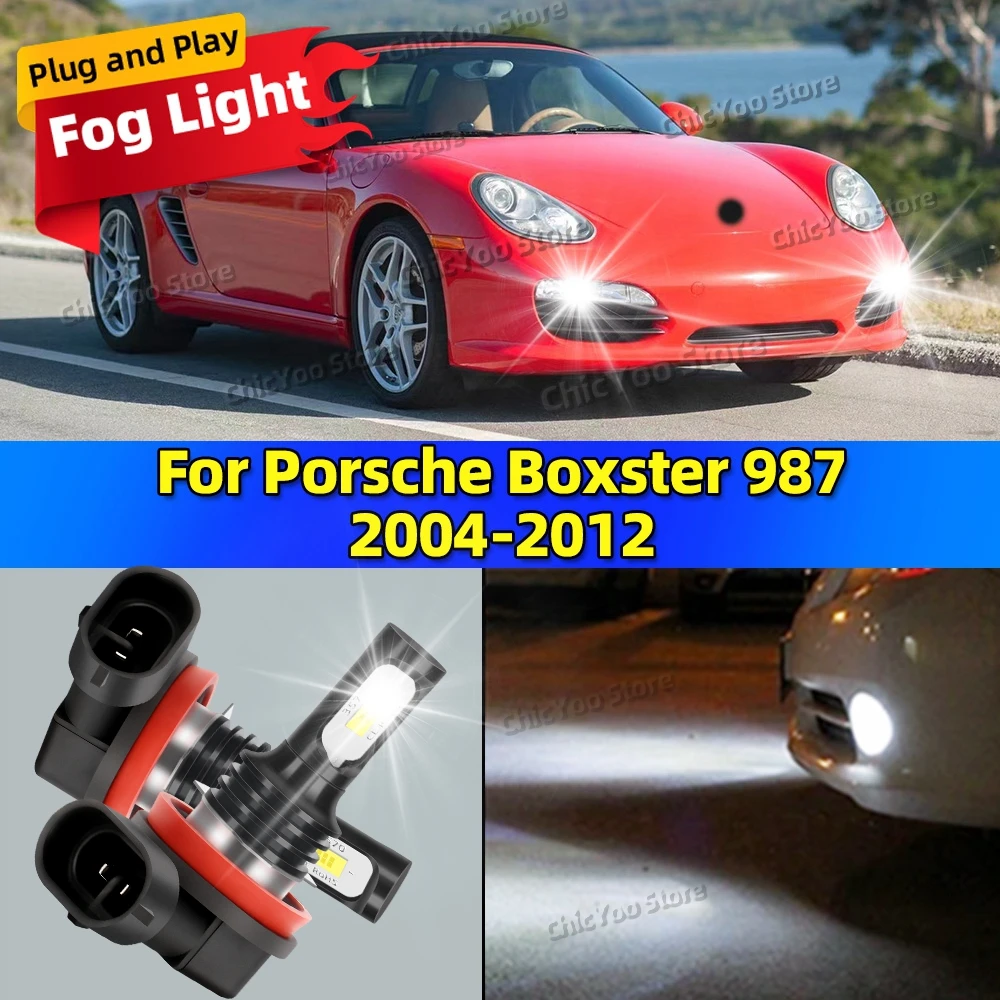 LED Car Fog Light Bulbs Lamp For Porsche Boxster 987 2004-2012 2005 2006 2007 2008 2009 2010 20000LM Ultra Bright Plug and Play