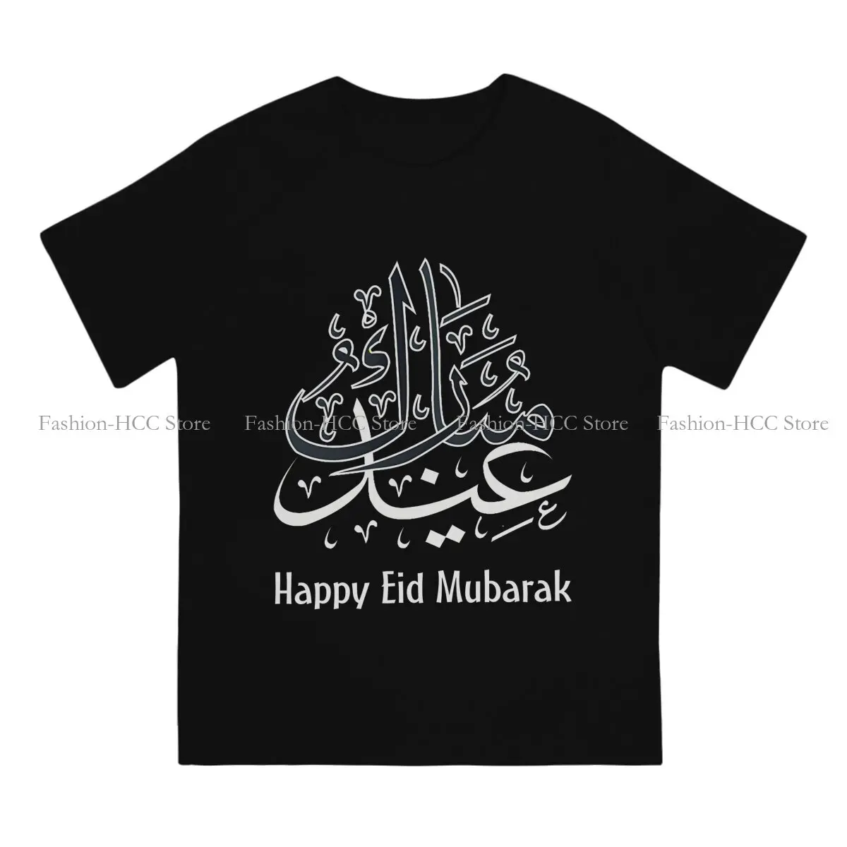 O Neck TShirt Eid Mubarak Arabic Muslim Original Polyester T Shirt Man's Clothes Fashion