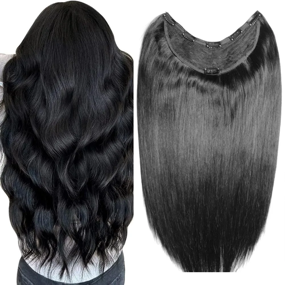 Chocola Brazilian Remy Clip in Human Hair Extensions Deep U pcs 140g Full Head set  Clip In Human Hair Extensions Dark Color