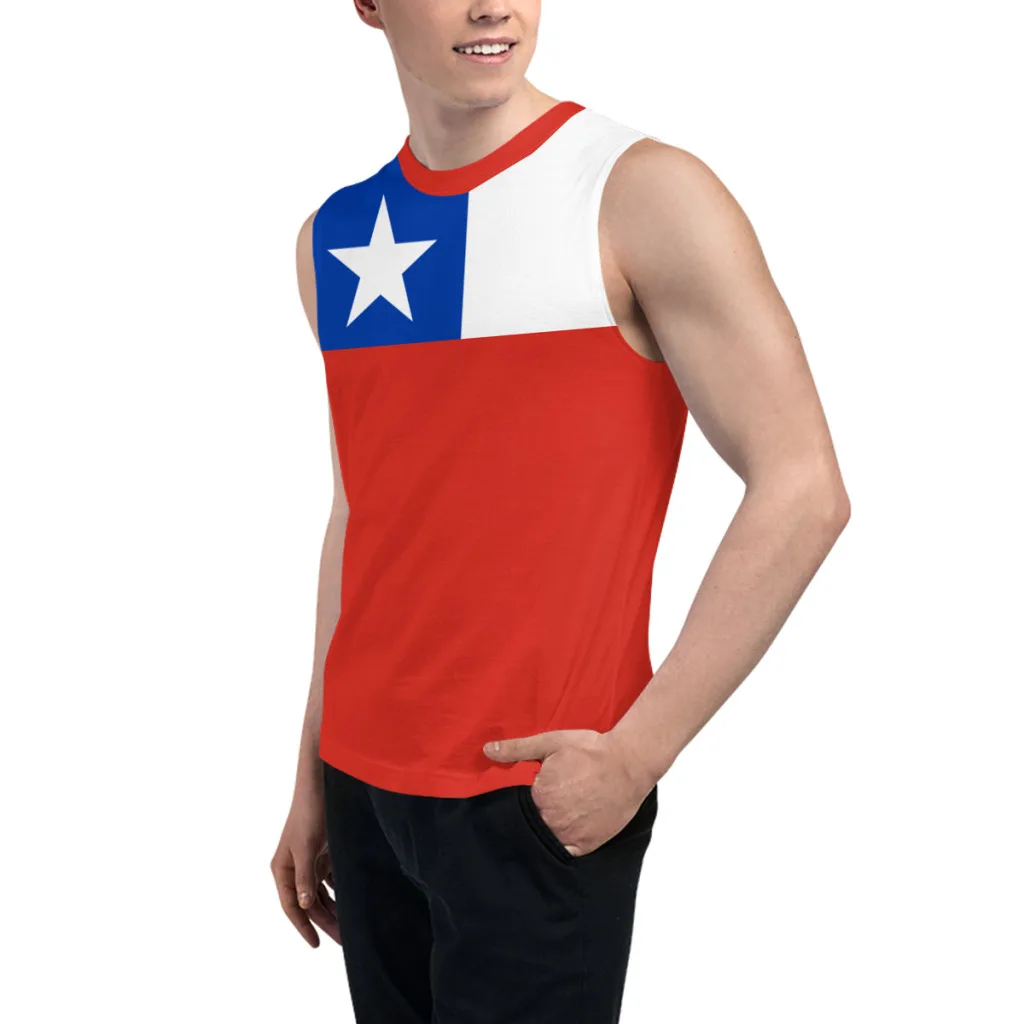 Sleeveless T-shirt Chile Flag 3D Men's Boys Tshirt Gyms Tank Tops Fitness Joggers Basketball Training Vest