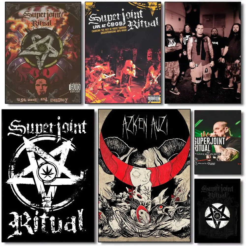 Pop ROck  HOT S-Superjoint ritual Poster Art canvas HD aesthetic Printing Paper Wall Art for Living Room Bar fashion Home Decor