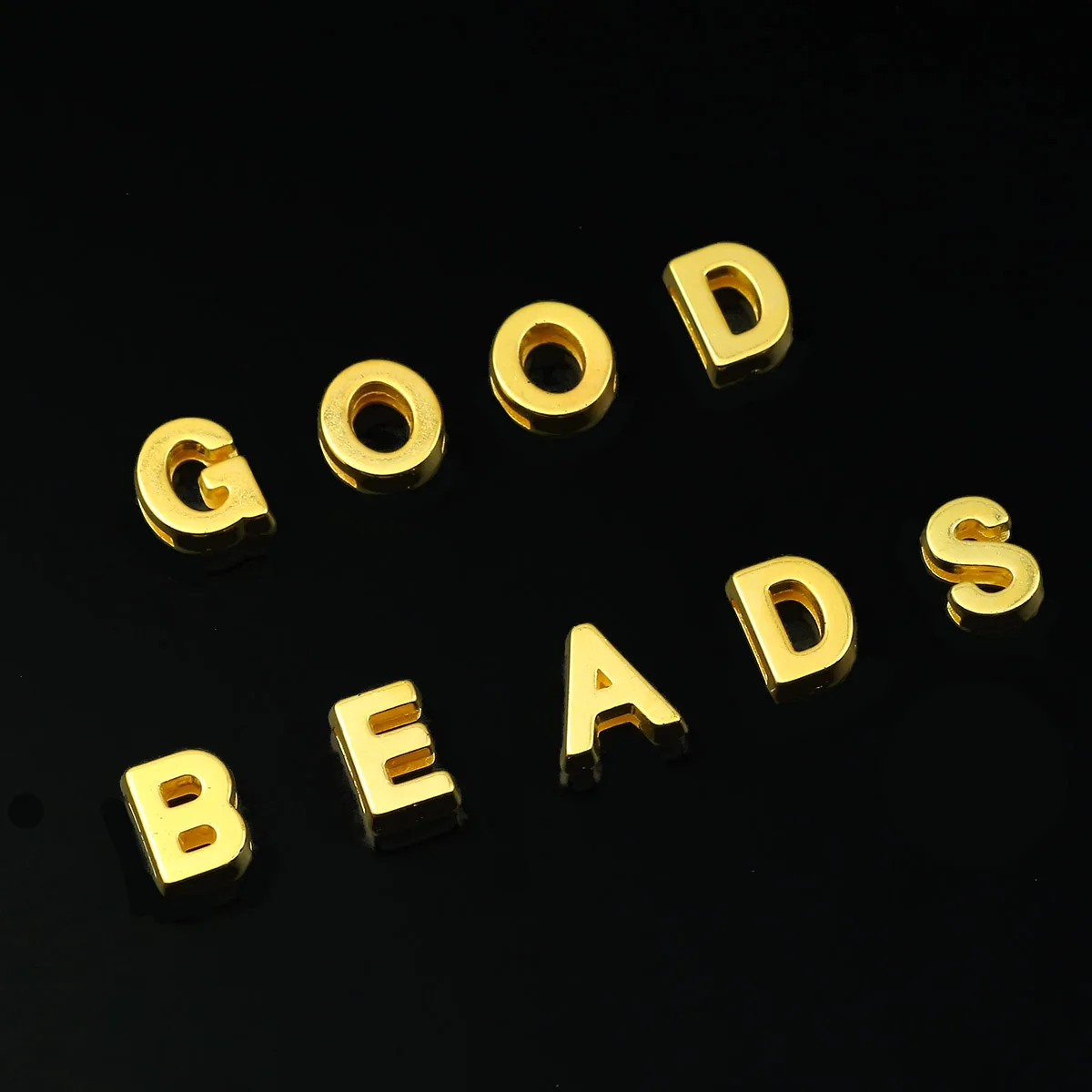 الحروف الإنجليزية شكل الاكريليك الذهبي فضفاض الفواصل الخرز لصنع المجوهرات اليدوية سوار ذاتي الصنع إكسسوارات عقد 78 قطعة #6