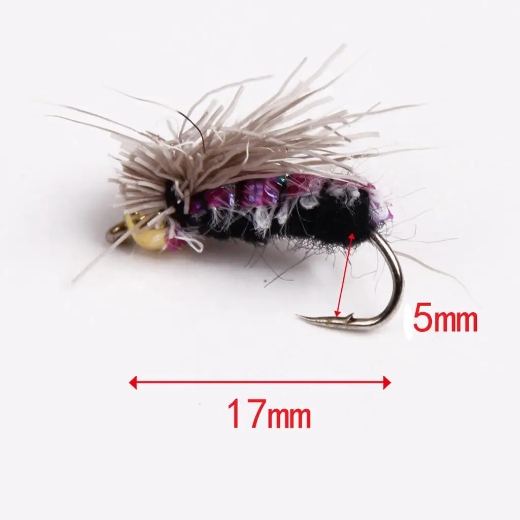 

Nymph Salmon Trout Flies Lure Set Artificial Feathers Fishing Flies Kit for Fly Fishing in Streams and Lakes