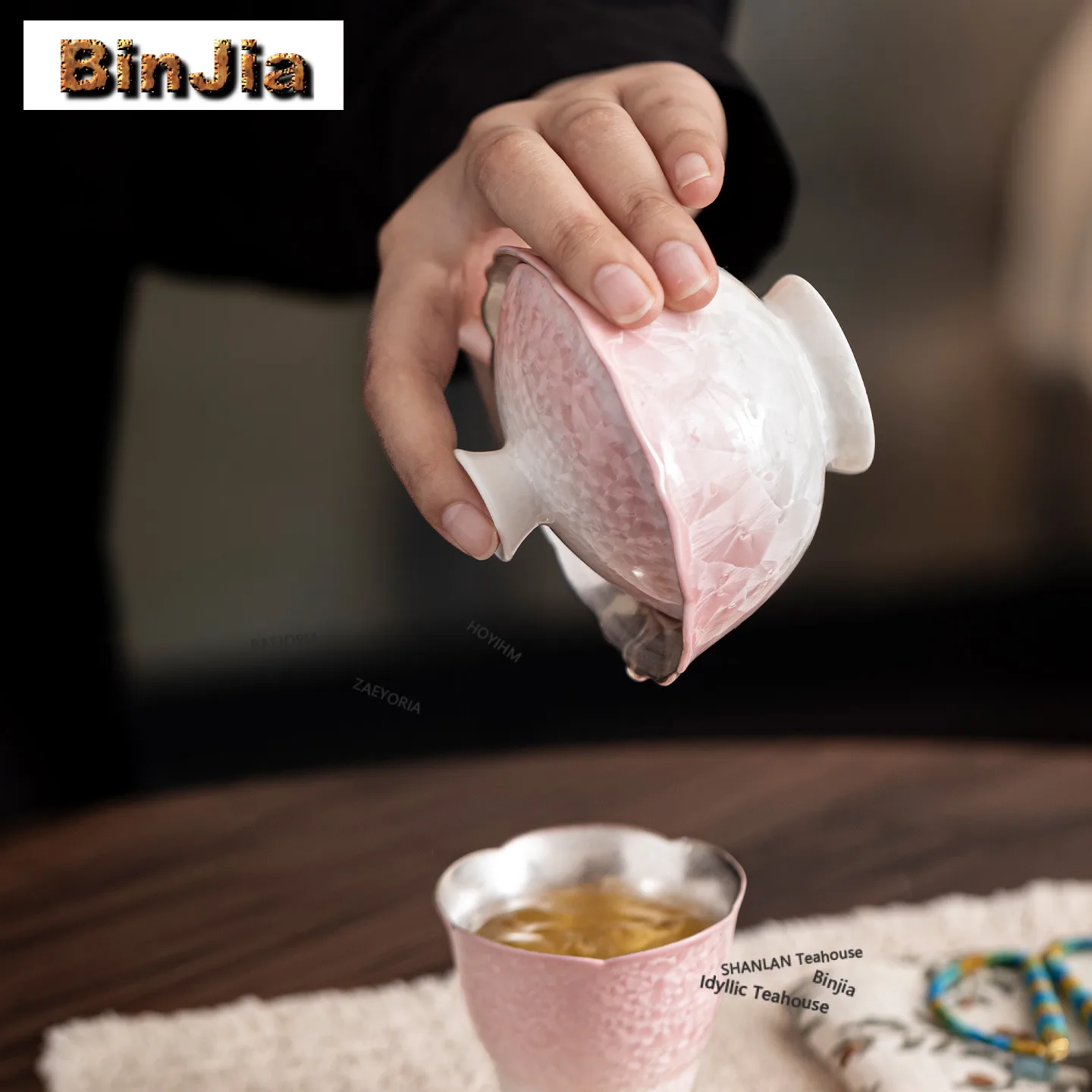 100ml Gilt Silver Kiln Fambe Crystallized Glaze Gaiwan Zen Tea Tureen Tea Bowl With Lid Kit Tea Maker Cover Bowl Teaset Gifts