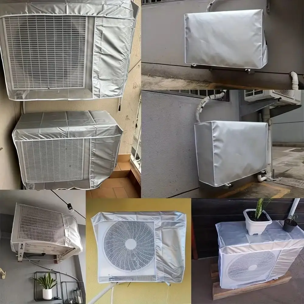 New Silver Air Conditioner Cover Multisize Dustproof Air Conditioner Protective Air Conditioner Heat-insulating Outdoor