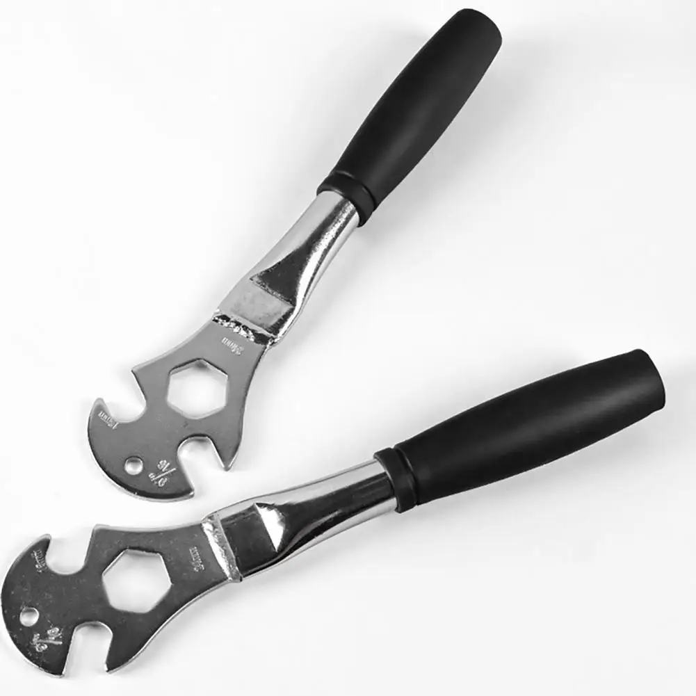 Anti-Slip Rubber Grip Pedal Wrench, Multi-Spec Opening Pedal Spanner High Carbon Steel Repair Tool