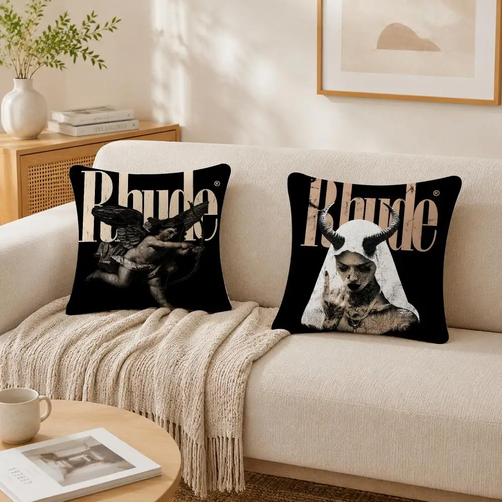 Fashion Brand R-RHUDEs Cushion Cover Plush Decorative Pillow Case With Hidden Zipper Cutecore Room Decor For Home
