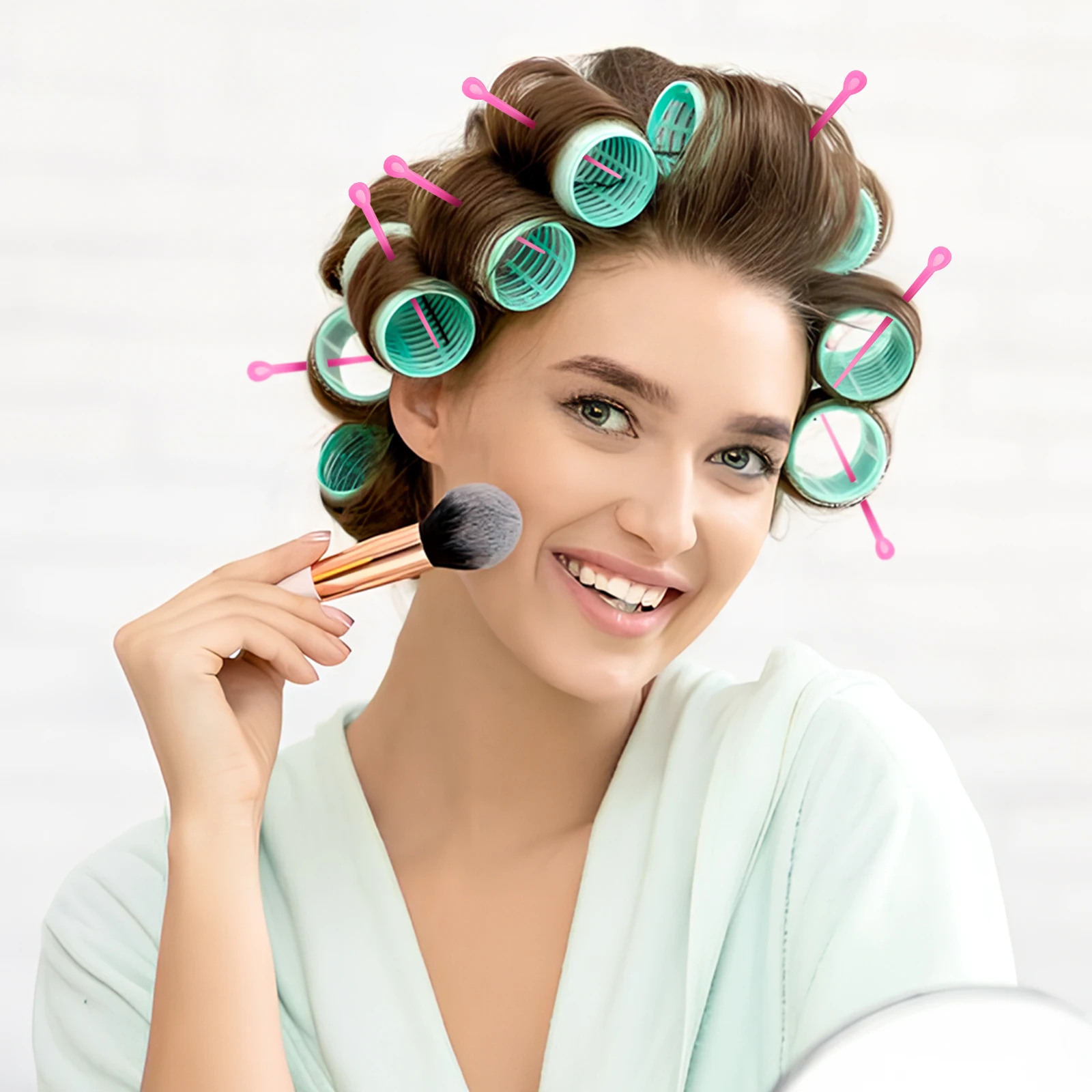 

2Packs Plastic Perming Needles Hair Curl Clips for Secure Roller Fixing Natural Look Hairdressing Tools for Wet Hair