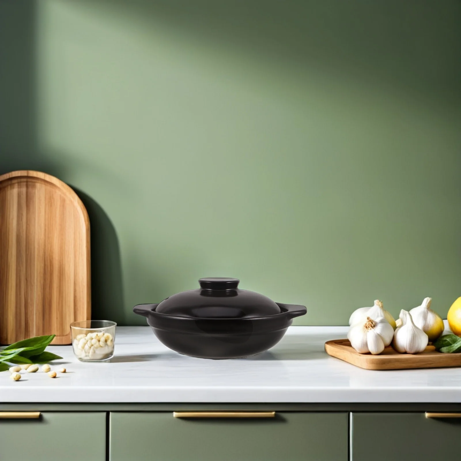 

1.7L Sand Pot for Soup Rice Stew Moisture Proof Ceramic Clay Pot High Temperature Resistant for Stovetop Family