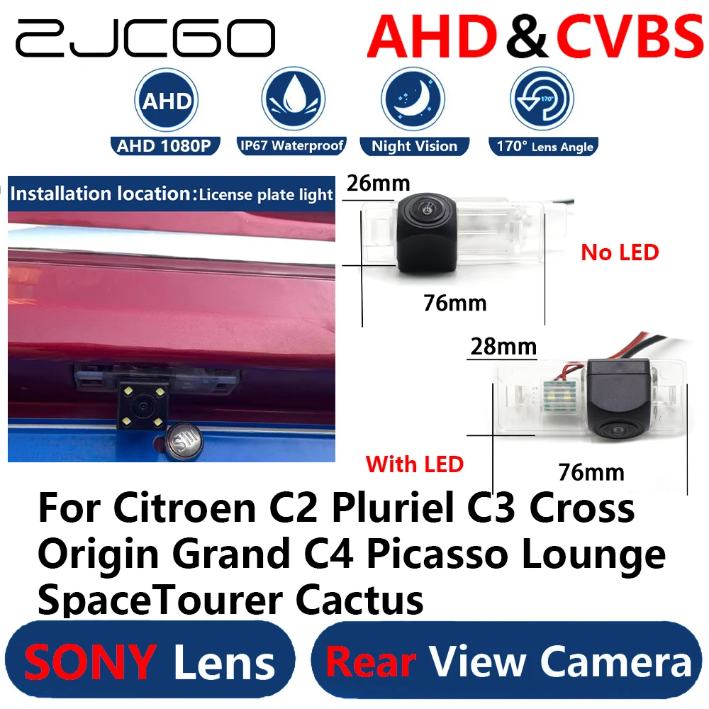 

AHD 1080P Parking Backup Reverse Rear view Camera For Citroen C2 Pluriel C3 Cross Origin Grand C4 Picasso Lounge SpaceTourer