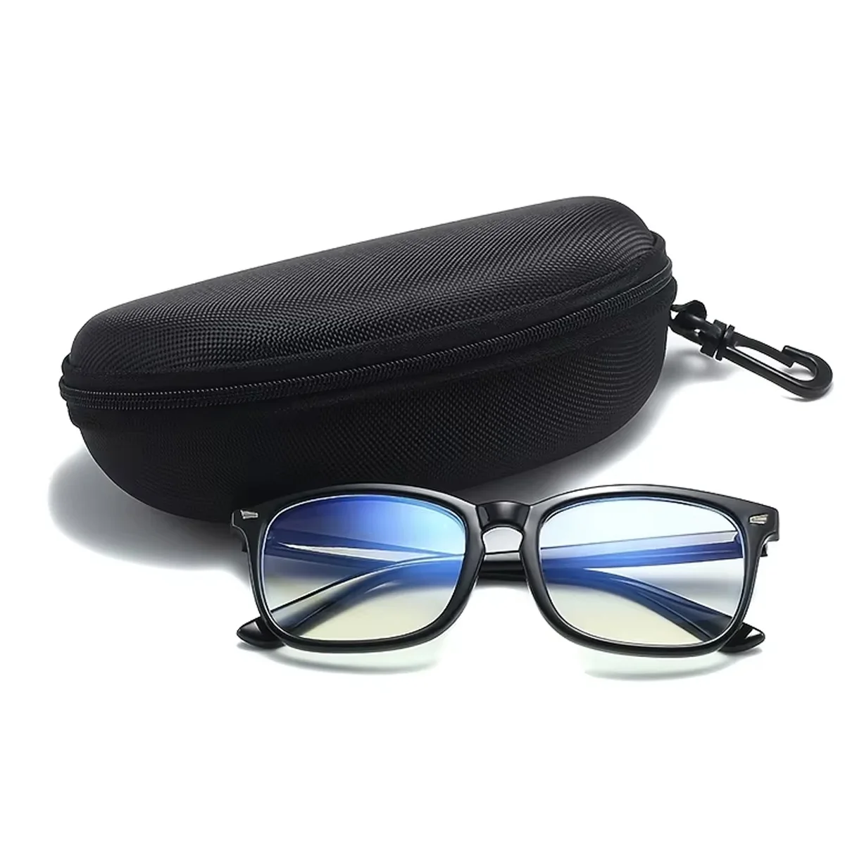 Portable Zipper Carabiner Sunglasses Protector Box Hard Eye Glasses Case Travel Pack Glasses Case Eyewear Accessories With Hook