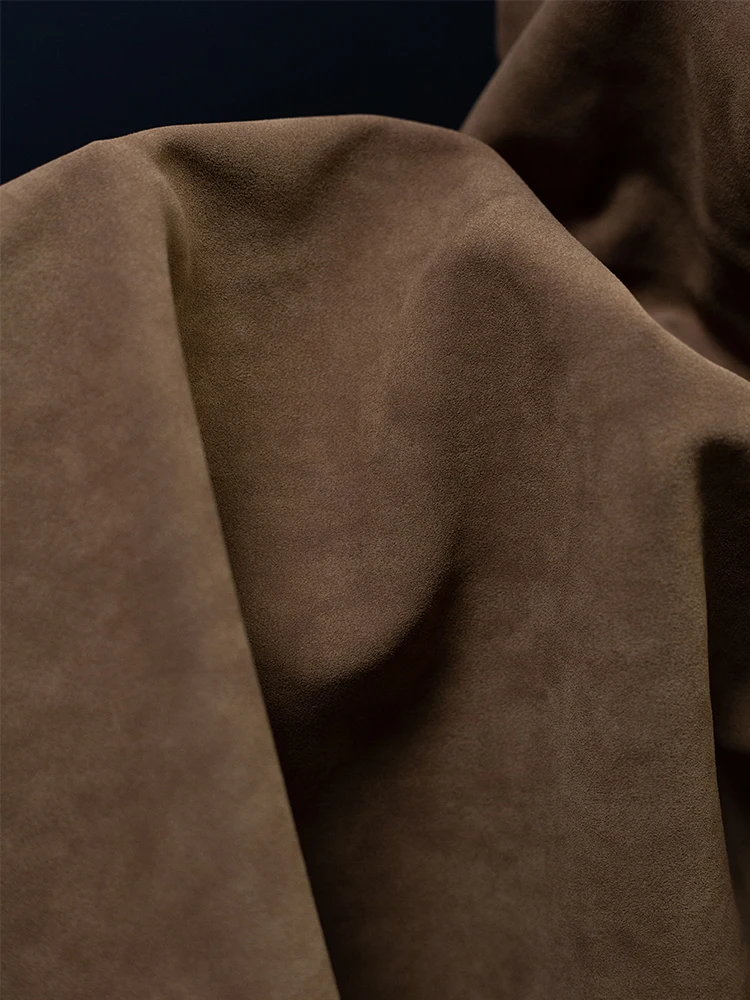 Camel-coloured Suede Fur Jacket Fabric Stretchy and comfortable Brushed Texture Subtle and firm