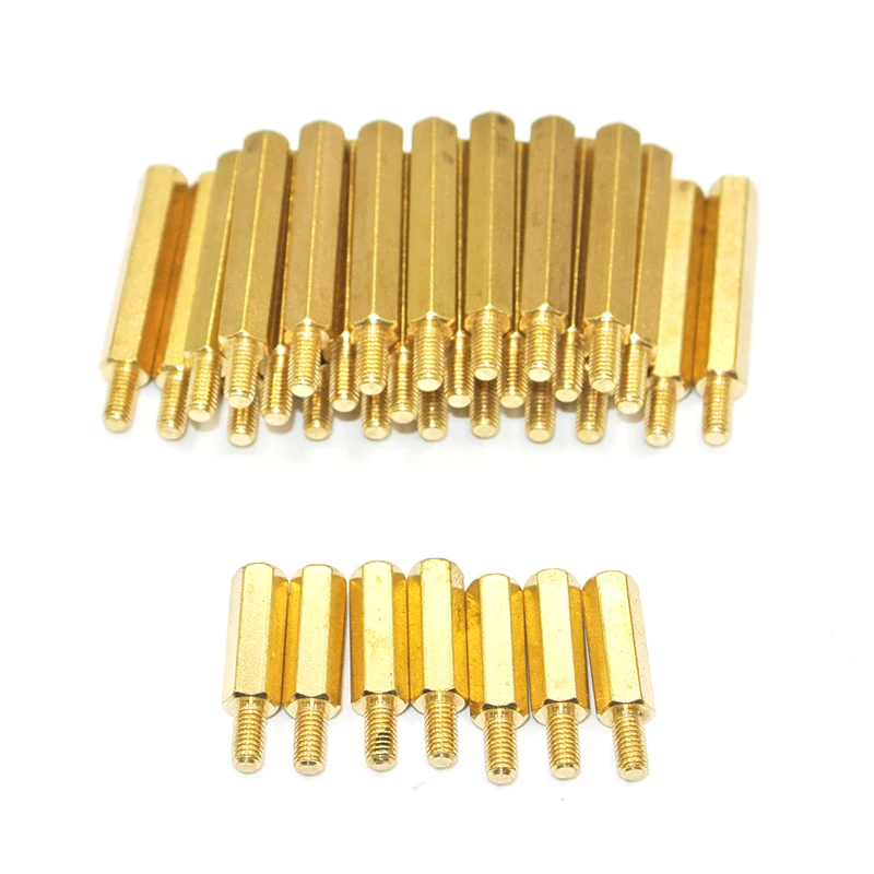 1000PCS  Male to Female Brass spacerM3*8/9/10/12/13/14/15+6mm  Long Hexagonal Brass PCB Standoffs Spacers