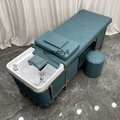 

Thai Head Therapy Shampoo Chair Lying Completely Beauty Salon Fumigation Water Circulation Bed