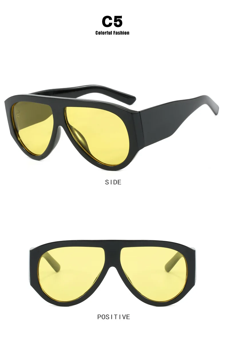 Übergroße Piloten-Sonnenbrille für Damen, Modisch 2026, Luxuriöser Großer Rahmen, Einteilige Verlaufsgläser, Retro-Klassiker mit Dicken Gläsern – Detail 8