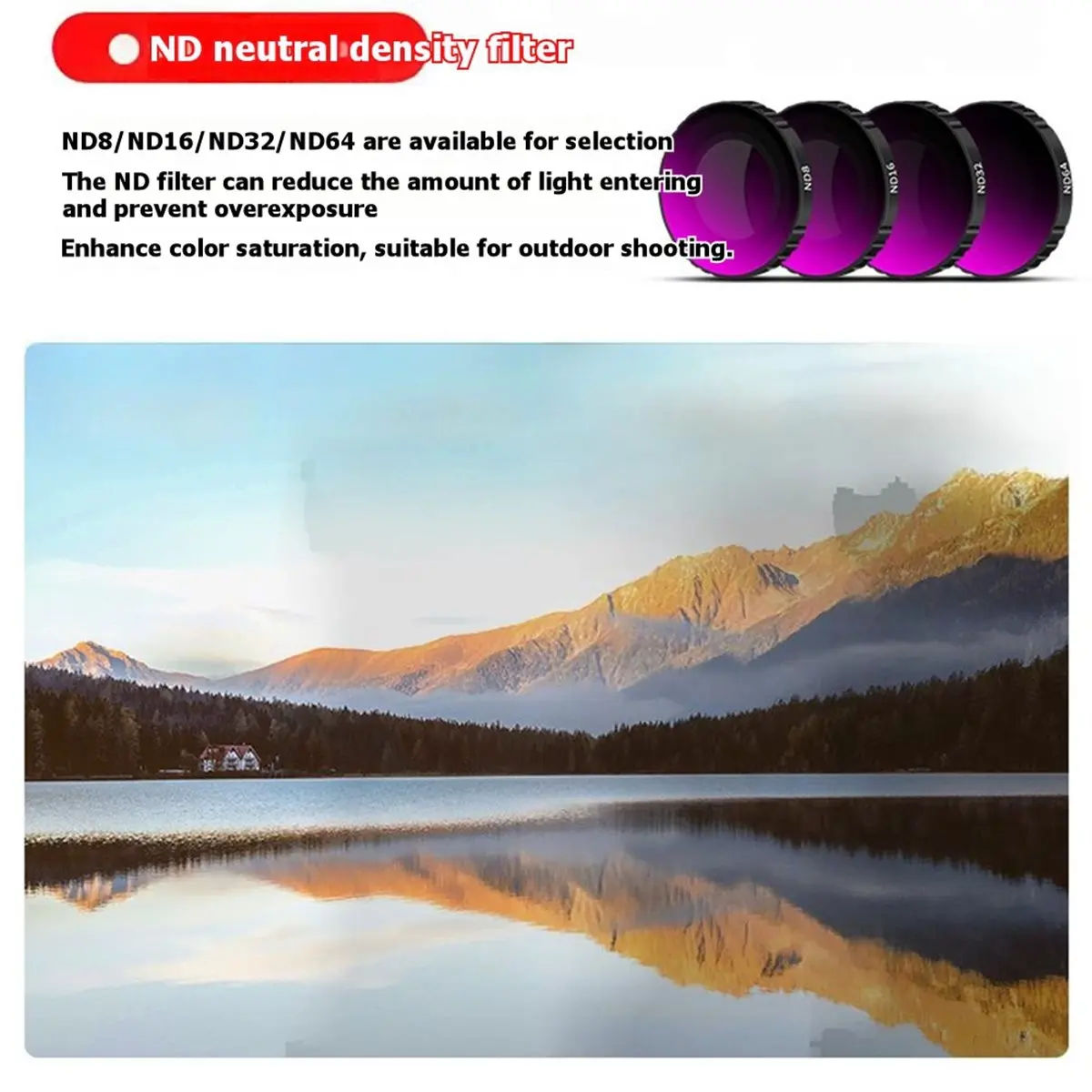 doyme For DJI Osmo Nano 4-Piece Filter Set: CPL + UV + 1/4 Dark Soft + ND16 Action Camera Accessories