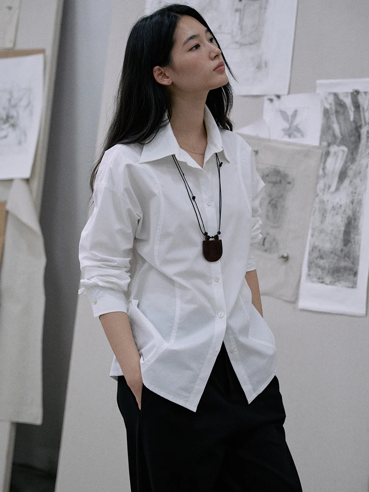 

Jicouture Long Velvet Cotton Brued Cut Double Color irt Long Sve Waist Inward Versatile Outerwear Simple Commute Top