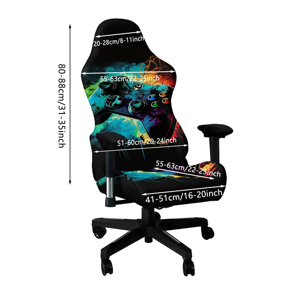 A Set of Graffiti-Style Game Controller Pattern Glow-In-The-Dark Computer Chair Covers Decorating Office Bedroom Gaming Chairs