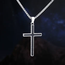 2023 NEW Men's 316L Stainless Steel Cross Pendant Necklace With Oil Drip For Teens Fashion Jewelry Couple & Lover Gift