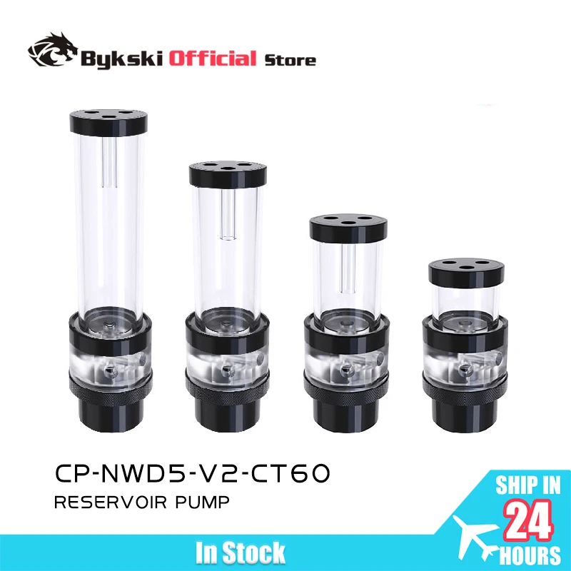 

Bykski D5 Pump Reservoir Combo Max Flow Lift 3.8 Meters 1100L/H Cylinder Water Tank Total Length 151/191/242mm CP-NWD5-V2-CT60