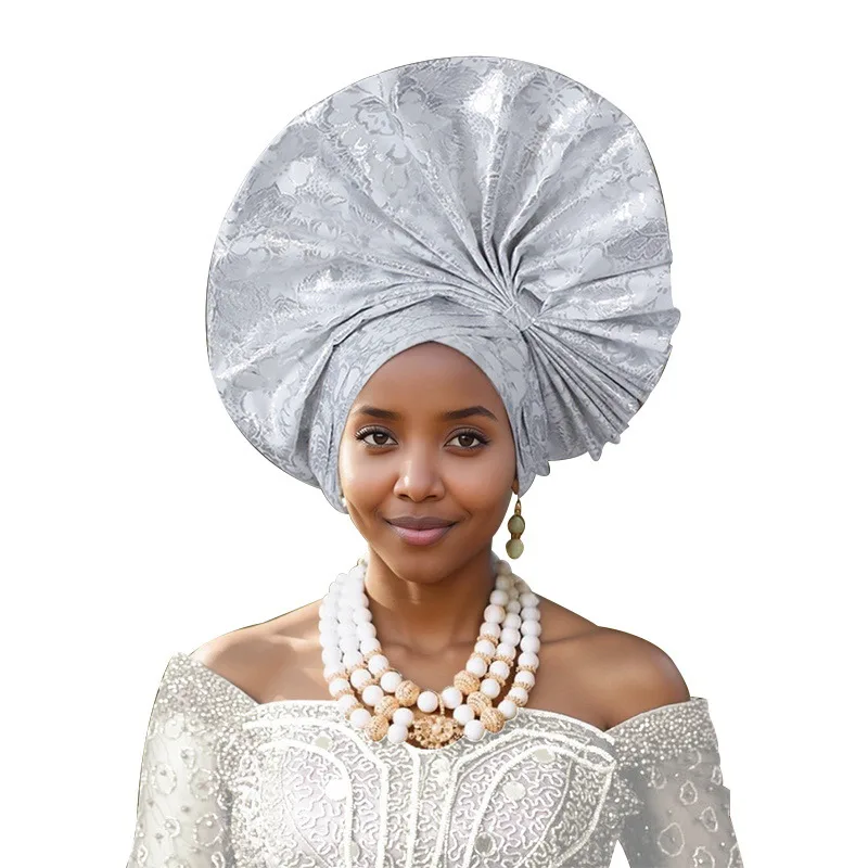 African Wedding Party Headtie for Women 2025 Fashion Evening Cap Turban Already Made Head Ties Nigerian Wedding Headwear Bonnet